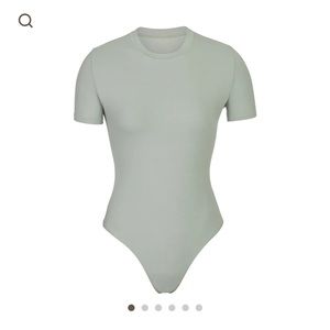Skims cotton bodysuit in shade mineral, size small